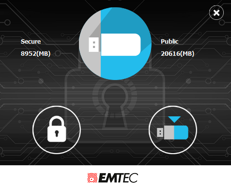 EMTEC Security partition size 1