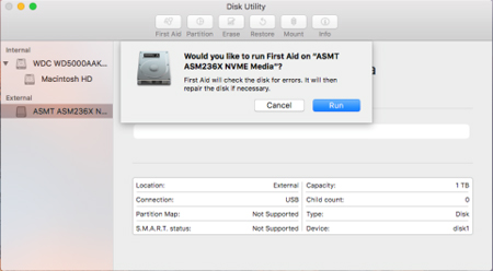 Disk Utility First Aid