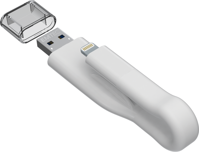  Emtec iCobra Lightning Flash Drive, 32GB, for iPhone, iPad,  iPad, White ( ECMMD32GT503 ) : Everything Else